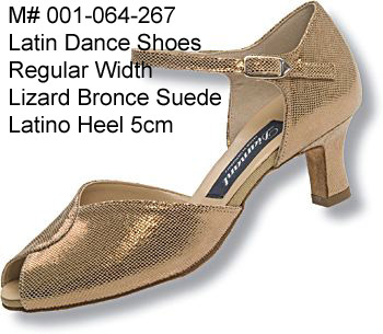 Lady Latin Dance Shoes Lizard Suede Reg. Width Latino Heel 5cm