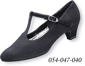Dance Shoes Lady Court 054-047-040 E½ Cuban 4.5cm Black Nubuk
