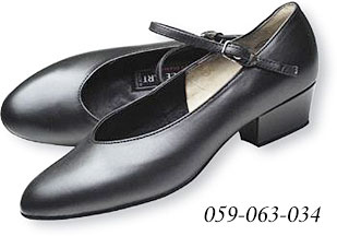 Dance Shoes Lady Court 059-063-034 F Block 3cm Black Leather