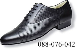 Dance Shoes Men Court 088-076-042 J 2.5cmHeel BlackLetherPerfora