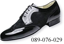 Dance Shoes Men Court 089-076-029 J 2.5cmHeel BlackPatentSuede