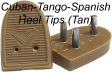 Cuban - Spanish - Tango Heel Tips (with 3 nails) for Ladies Dance Shoes 